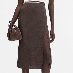 Jacquemus La Jupe Notte Skirt in Crocodile Brown